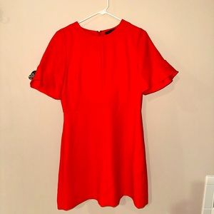 Banana Republic Orange Shift Dress with Subtle Ruffle Sleeve. Women’s size 8